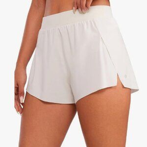 CRZ YOGA Running Shorts for Women High Waisted V Split for Gym Workout Athletic